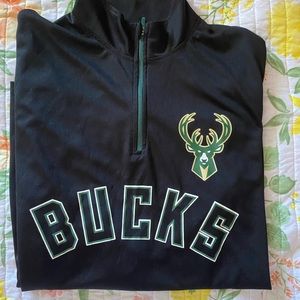 Milwaukee Bucks Quarter Zip long sleeve NBA. New condition.